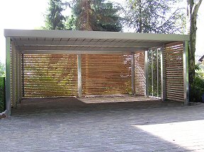 VARIA Carport mit Aluwelle und Holzpanel